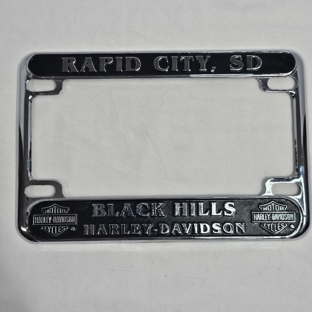 Harley-Davidson Black Hills Rapid City SD Motorcycle License cover Chrome